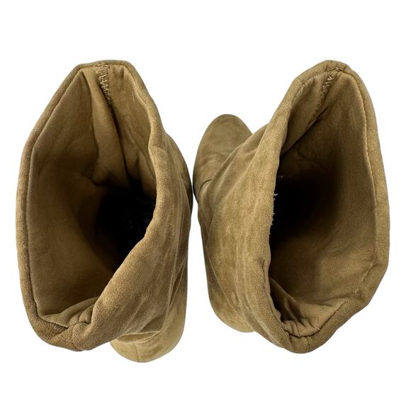 Slouchy Ankle Boots Womens SZ 7 Tan Faux Suede Boho Western Coquette Festival - Picture 8 of 13